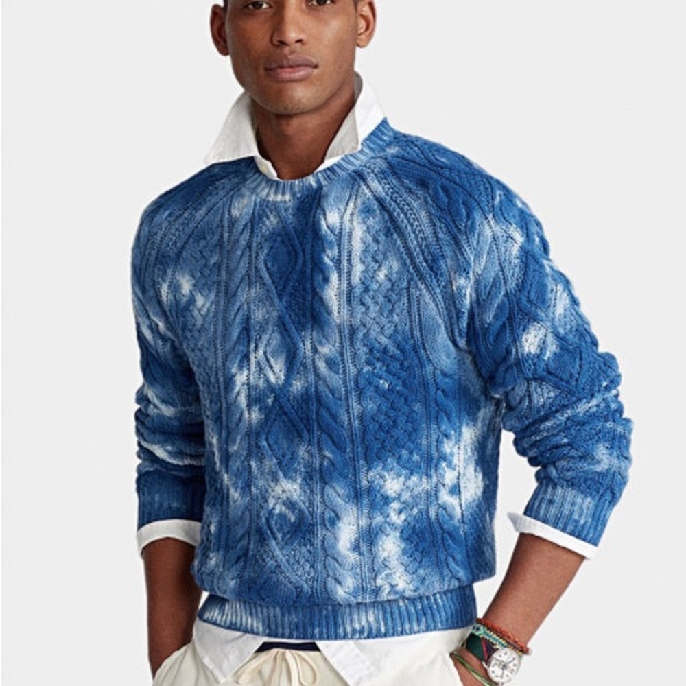 POLO Ralph Lauren Limited Edition Tie Dye Cable Knit Sweater